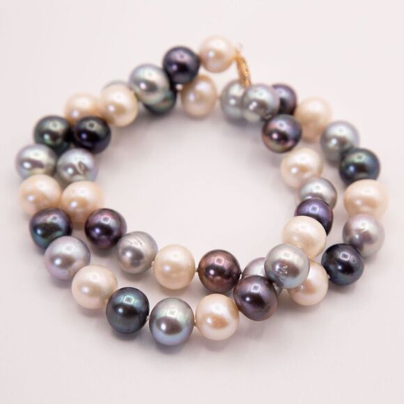 Ross-Simons 12-13mm Multicolored Cultured Pearl Necklace With 14kt Clasp 20 in - Picture 3 of 5